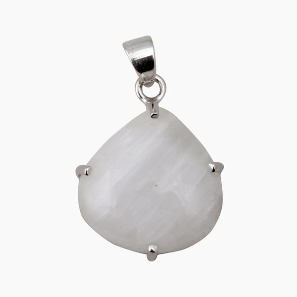 925 Silver Selenite Gemstone Pendant
