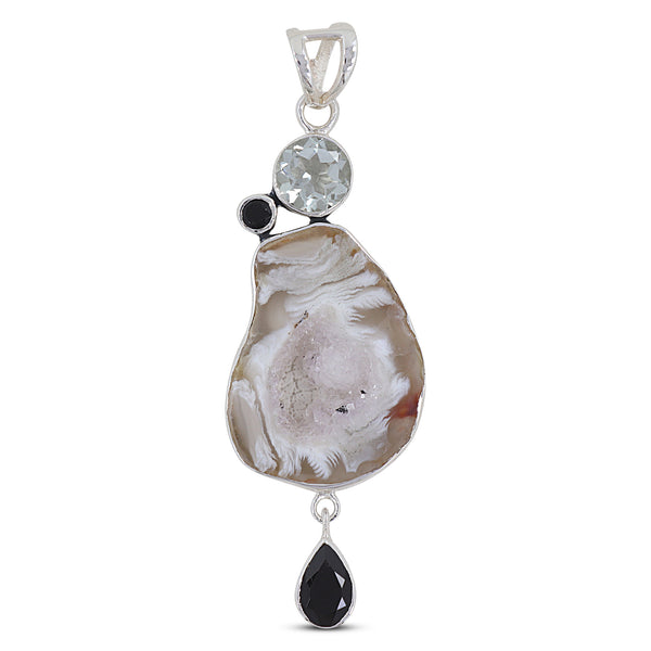 925 Sterling Silver Oco geode Pendant