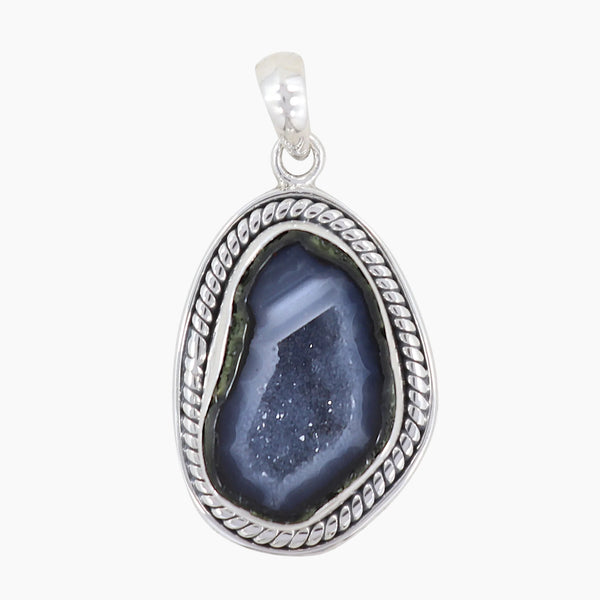 925 Sterling Silver Coconut Druzy Pendants