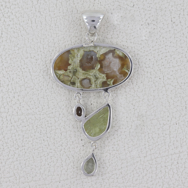 Rainforest Jasper Silver Pendants