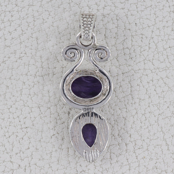 925 Sterling Silver Charoite Pendants