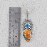 Spiny Oyster Turquoise Sliver Pendants