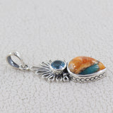 Spiny Oyster Turquoise Sliver Pendants