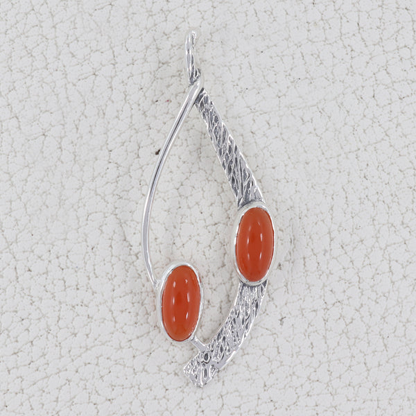 Carnelian Gemstone Silver Pendants
