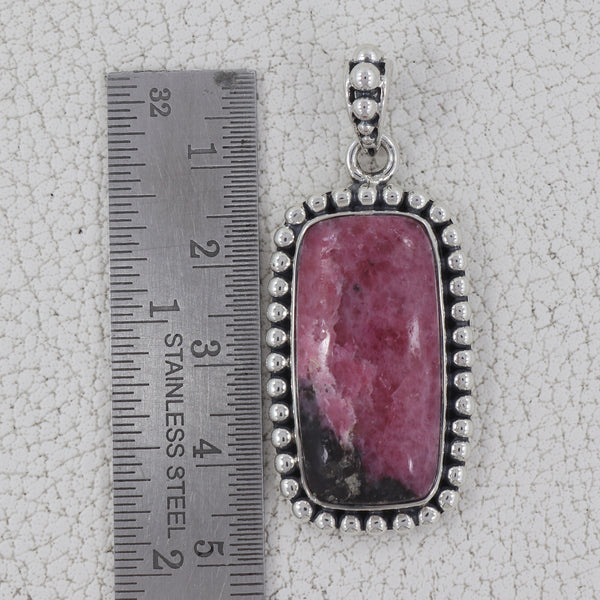 Pink Rhodonite Sterling Silver Pendants