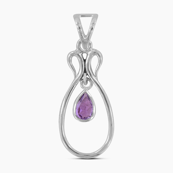 Natural Amethyst Silver Pendants