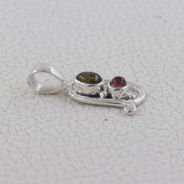 Multi Tourmaline Silver Pendants