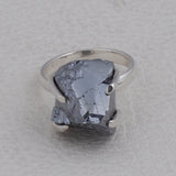Nature Silicon Rough Stone Prong Set - 925 Sterling Silver Ring