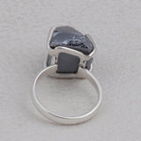 Nature Silicon Rough Stone Prong Set - 925 Sterling Silver Ring