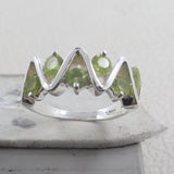 Natural Peridot Silver Rings