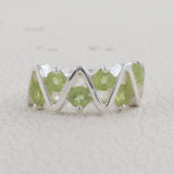 Natural Peridot Silver Rings