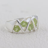 Natural Peridot Silver Rings