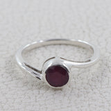 Natural Garnet Silver Rings