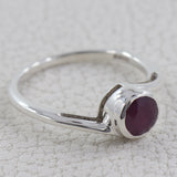 Natural Garnet Silver Rings