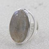 Natural Labradorite Silver Ring