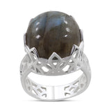 Natural Labradorite Silver Rings