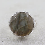 Natural Labradorite Silver Rings