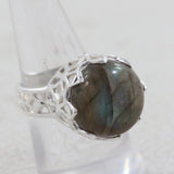 Natural Labradorite Silver Rings