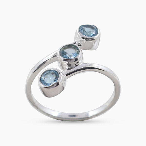 Blue Topaz Silver Rings