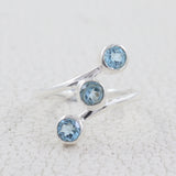 Blue Topaz Silver Rings