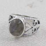 Natural Labradorite Silver Rings