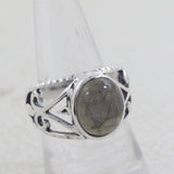 Natural Labradorite Silver Rings