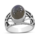 Natural Labradorite Silver Rings