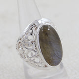 Natural Labradorite Silver Ring
