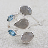 Natural Labradorite Silver Ring