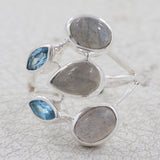 Natural Labradorite Silver Ring
