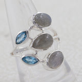 Natural Labradorite Silver Ring