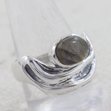 Natural Labradorite Silver Ring