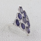 Natural Garnet Silver Rings