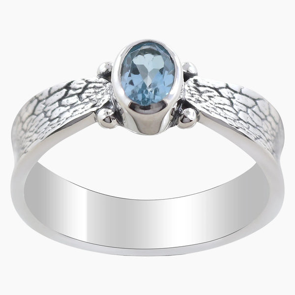 925 Sterling Silver Blue Topaz Rings
