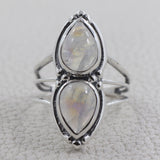 Rainbow Moonstone 925 Sterling Silver Rings