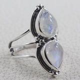 Rainbow Moonstone 925 Sterling Silver Rings