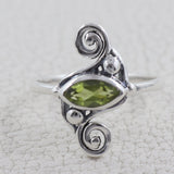 Pretty peridot Silver Rings