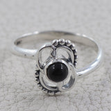 Natural Black Onyx Silver Ring