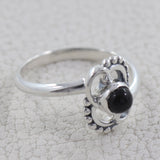 Natural Black Onyx Silver Ring