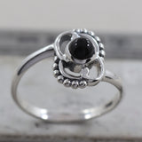 Natural Black Onyx Silver Ring