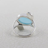 Natural Blue Chalcedony 925 Sterling Silver Ring