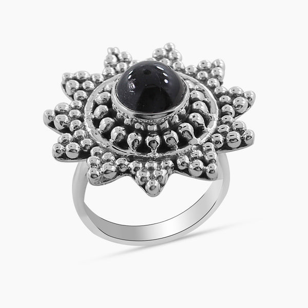Black Onyx Silver Ring
