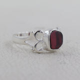 Natural Garnet Silver Ring