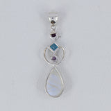 Rainbow Moonstone 925 Sterling Silver Pendant