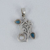 Pearl & Blue Topaz Silver Pendant