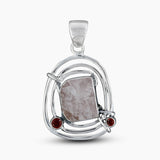 925 Silver Rough Aquamarine Pendants