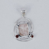 925 Silver Rough Aquamarine Pendant