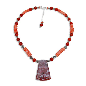 Carnelian Crazy Lace Agate Purple Chalcedony Beads Necklaces