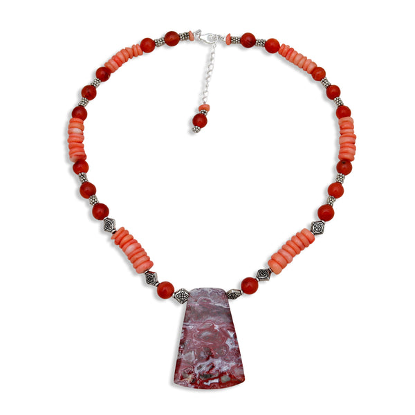 Carnelian Crazy Lace Agate Purple Chalcedony Beads Necklaces