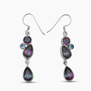 Mystic Quartz Silver Earrings
